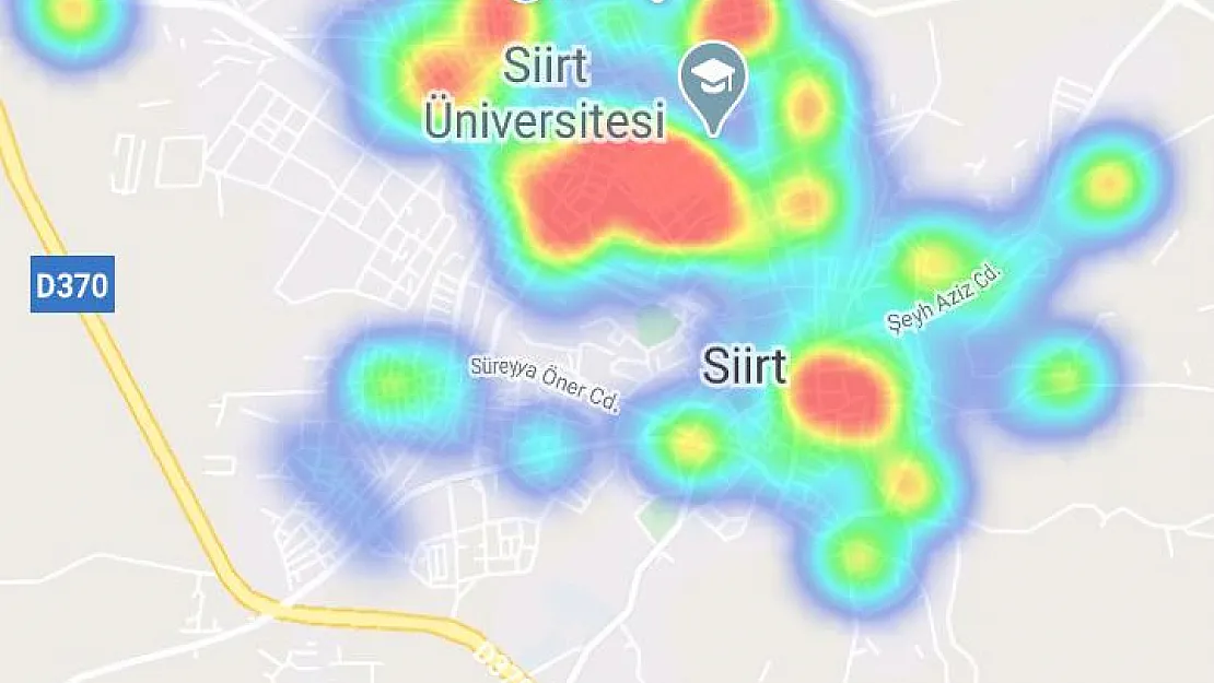 Siirt İl ve İlçelerinde 11 Mayıs İtibariyle Sokak Sokak Koronavirüs Yoğunluğu