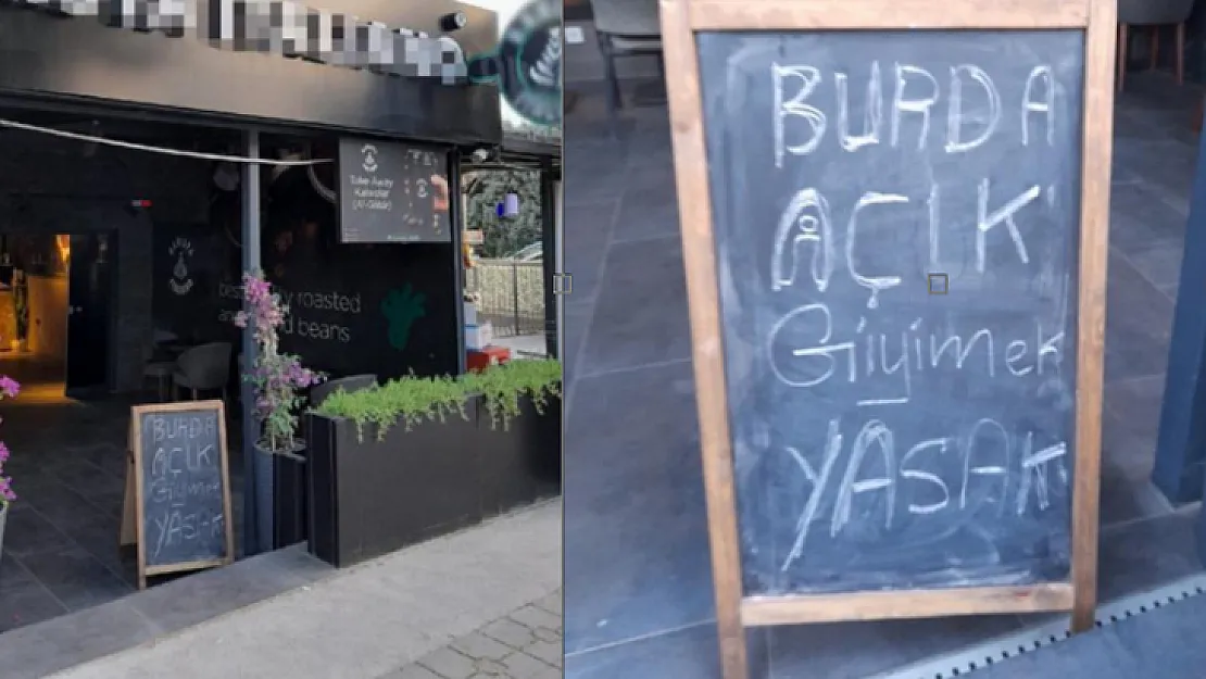 'Açık giyinmek yasaktır' yazısı bulunan kafeye şortla giren kadın kovuldu