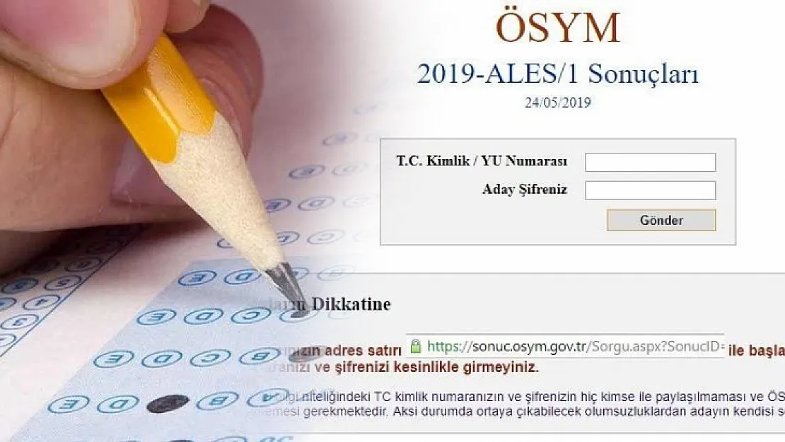 ALES sonuçları açıklandı