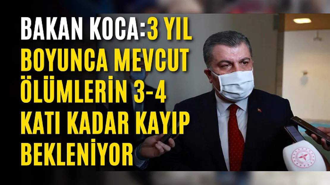 Bakan Koca: Covid-19 geçirenlerde hastalığın bıraktığı hasarlardan dolayı, 3 yıl boyunca mevcut ölümlerin 3-4 katı kadar kayıp bekleniyor