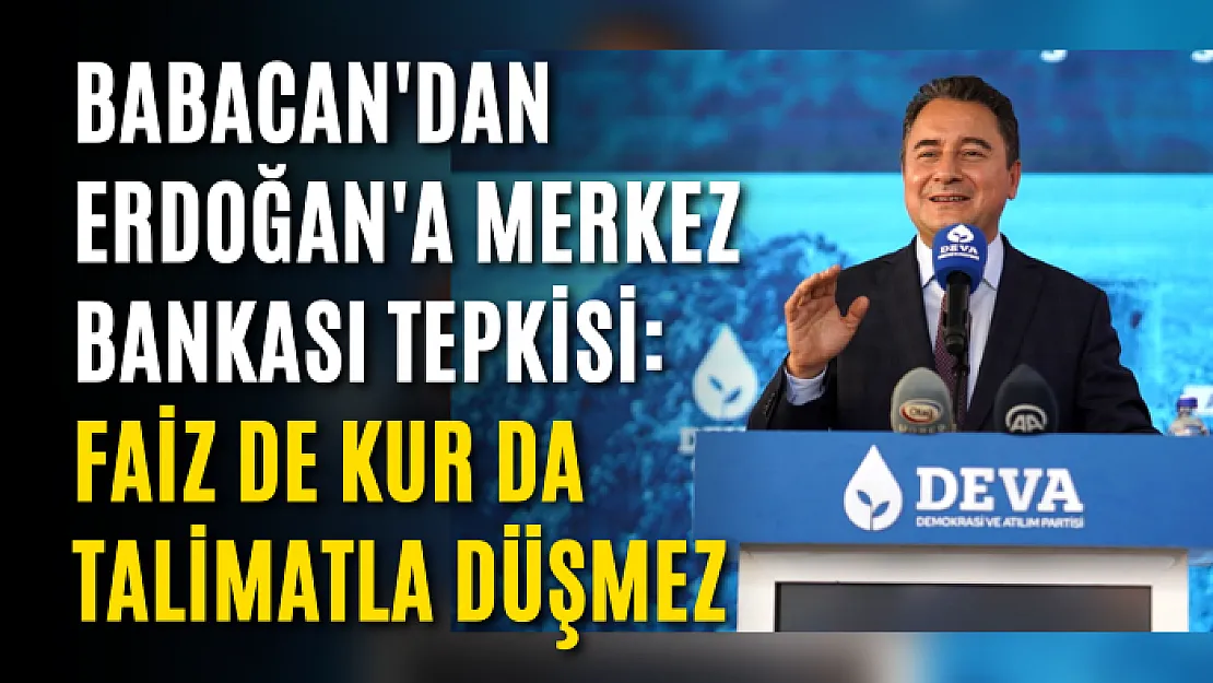 Babacan'dan Erdoğan'a Merkez Bankası tepkisi: Faiz de kur da talimatla düşmez