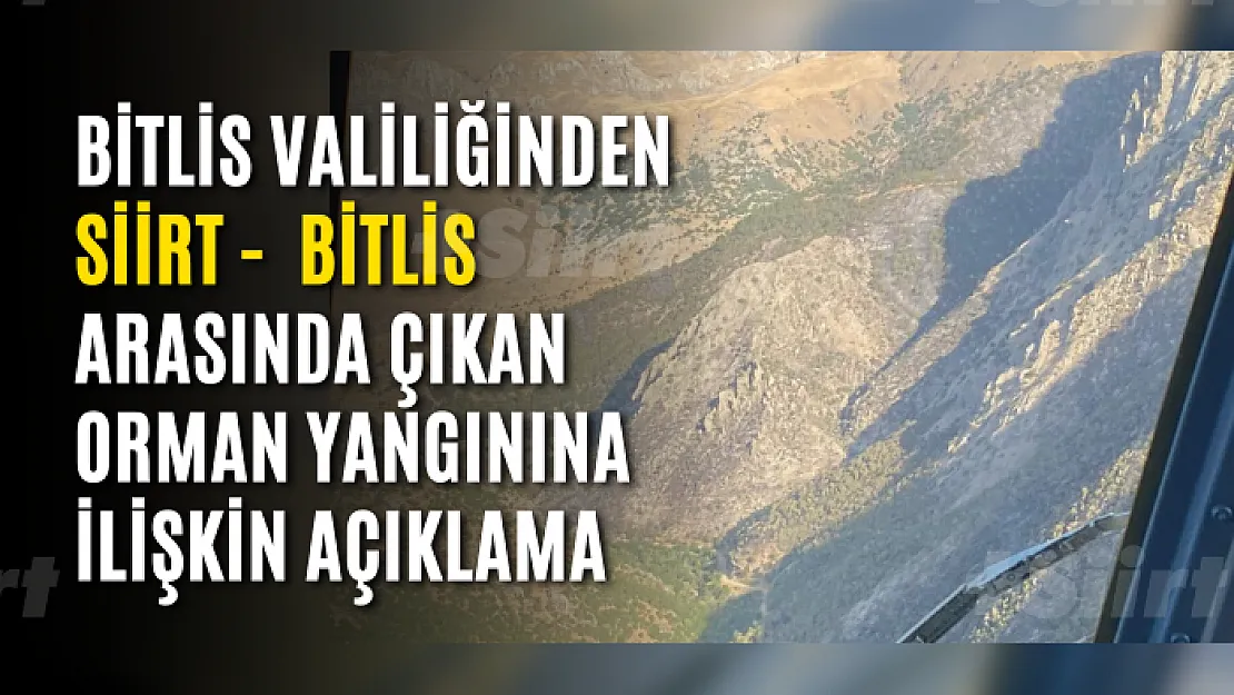 Bitlis Valiliğinden, Siirt -  Bitlis Arasında Çıkan Orman Yangınına İlişkin Açıklama