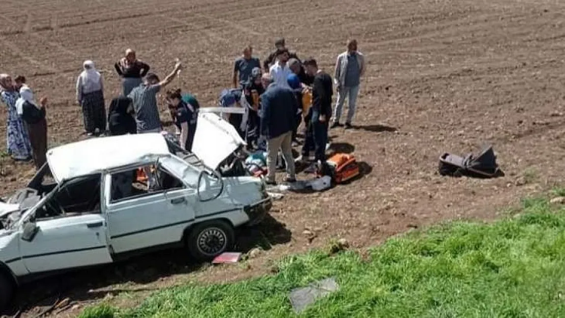 Diyarbakır'da 9 kişinin bindiği otomobil takla attı: 6'sı çocuk, 9 yaralı