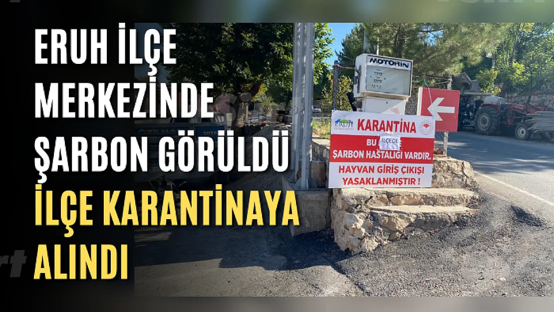 Eruh İlçe Merkezinde Şarbon Görüldü İlçe Karantinaya Alındı