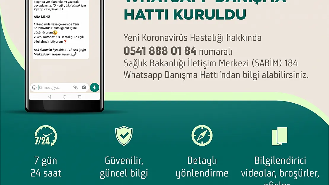 Koronavirüsle Mücadele İçin Whatsapp Danışma Hattı Kuruldu