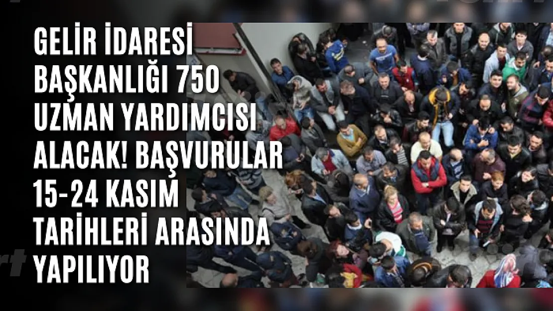 Gelir İdaresi Başkanlığı 750 uzman yardımcısı alacak! Başvurular 15-24 Kasım tarihleri arasında yapılıyor