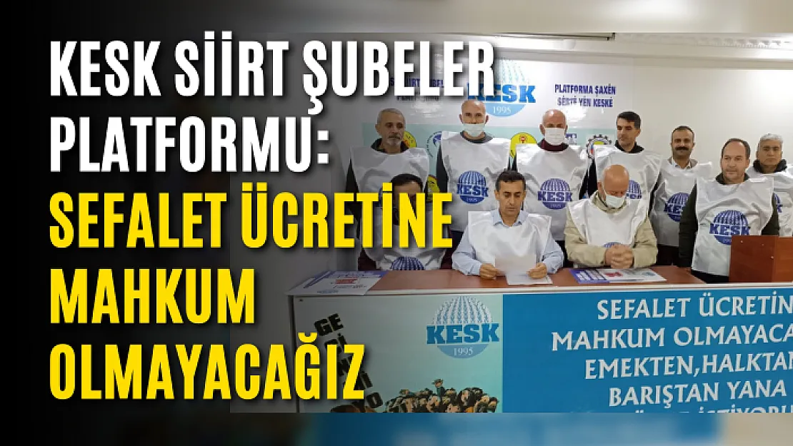 KESK Siirt Şubeler Platformu: Sefalet Ücretine Mahkum Olmayacağız