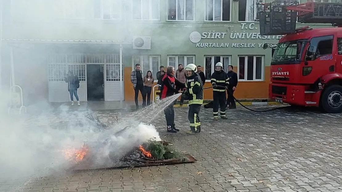 İtfaiyeden, Kurtalan MYO'da gerçeği aratmayan tatbikat