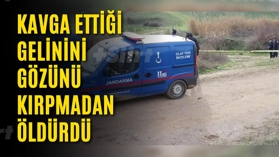 Kavga ettiği gelinini gözünü kırpmadan öldürdü