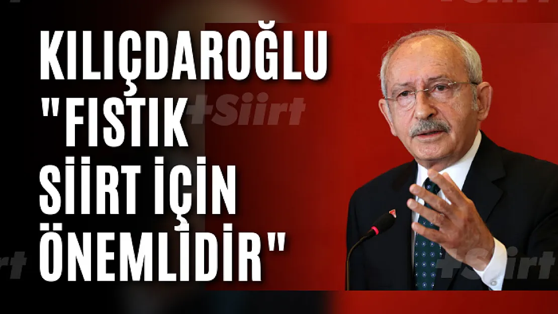 Kılıçdaroğlu: Fıstık Siirt İçin Önemlidir