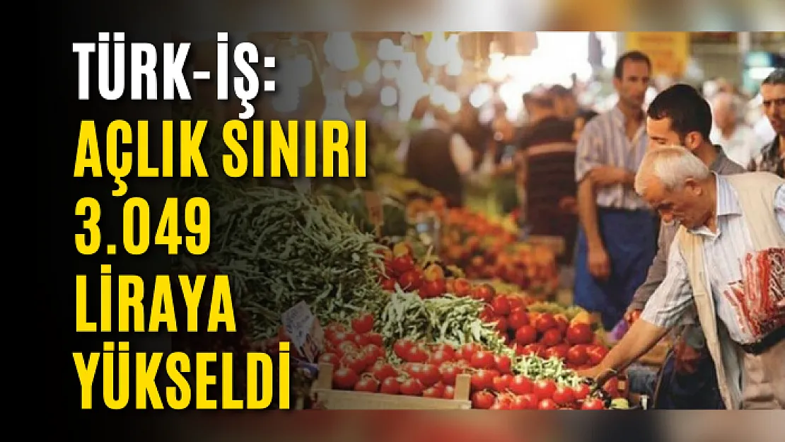 Türk-İş: Açlık sınırı 3.049 liraya yükseldi