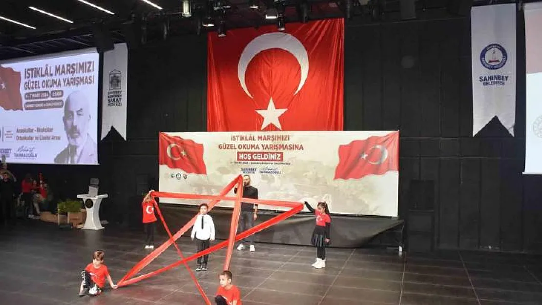 Şahinbeyli Öğrenciler İstiklal Marşını en güzel okumak için yarıştı