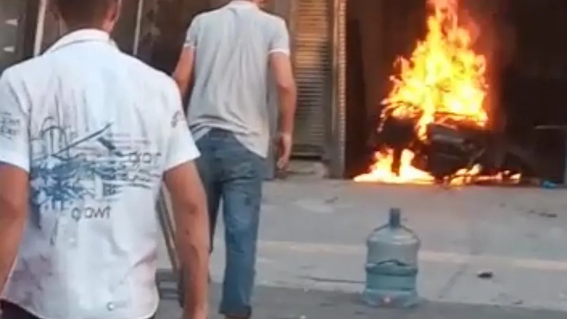 Siirt'te Motosiklet, Kaynak Yapıldığı Sırada Alev Aldı
