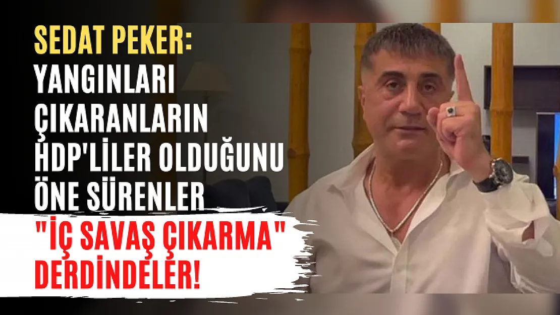 Sedat Peker: Yangınları çıkaranların HDP'liler olduğunu öne sürenler 'iç savaş çıkarma' derdindeler!