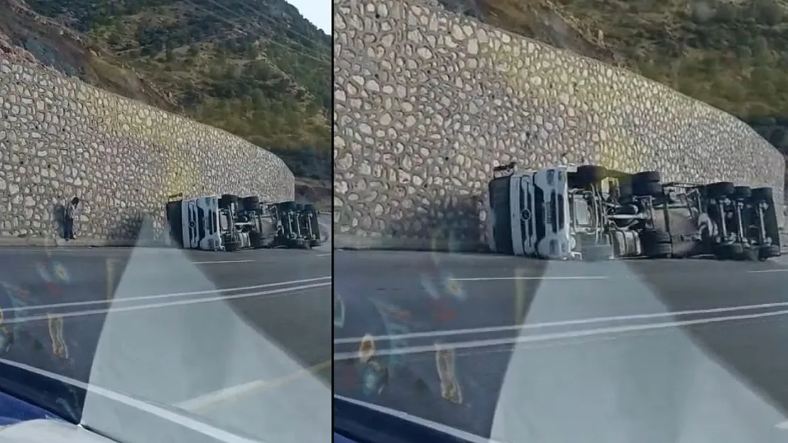 Siirt-Baykan Karayolunda Tır Devrildi