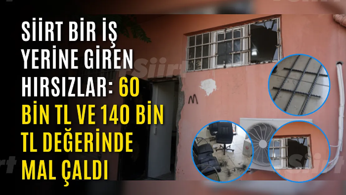 Siirt'te Bir İş Yerine Giren Hırsızlar: 60 Bin Tl Nakit Para ve 140 Bin TL Değerinde Mal Çaldı