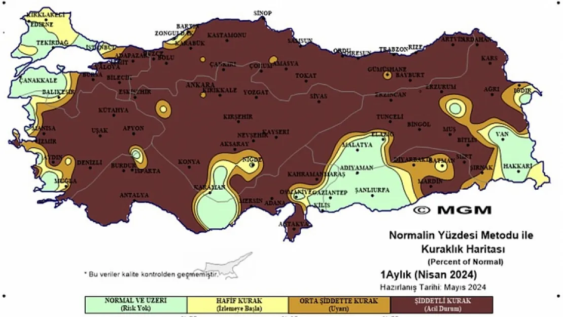 Siirt de o iller arasında! Anadolu'nun neredeyse tamamı kahverengiye döndü