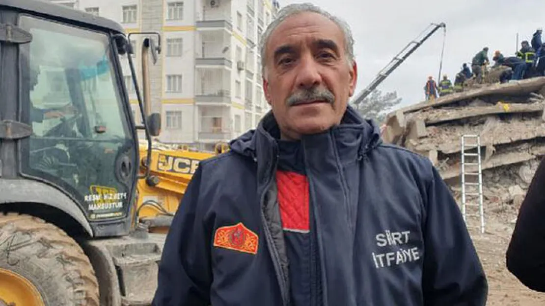 Siirt İtfaiye müdürü Mizbah Yılmaz 1 gün önce anjiyo oldu, deprem olur olmaz ekibiyle Diyarbakır'a gitti