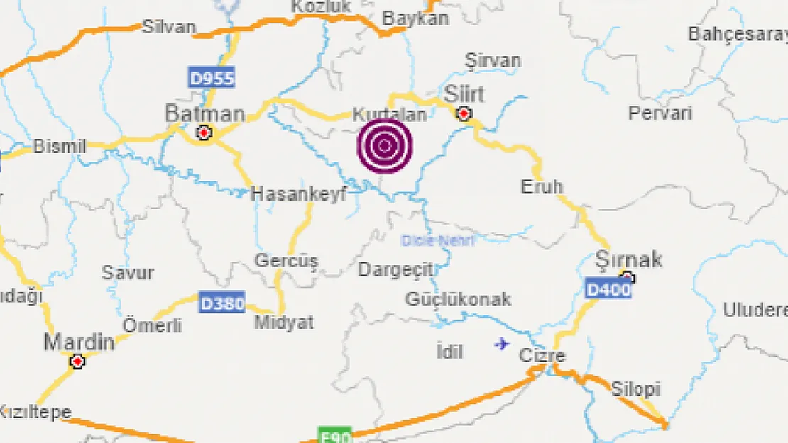 Siirt'te 2.3 Büyüklüğünde Deprem Meydana Geldi!