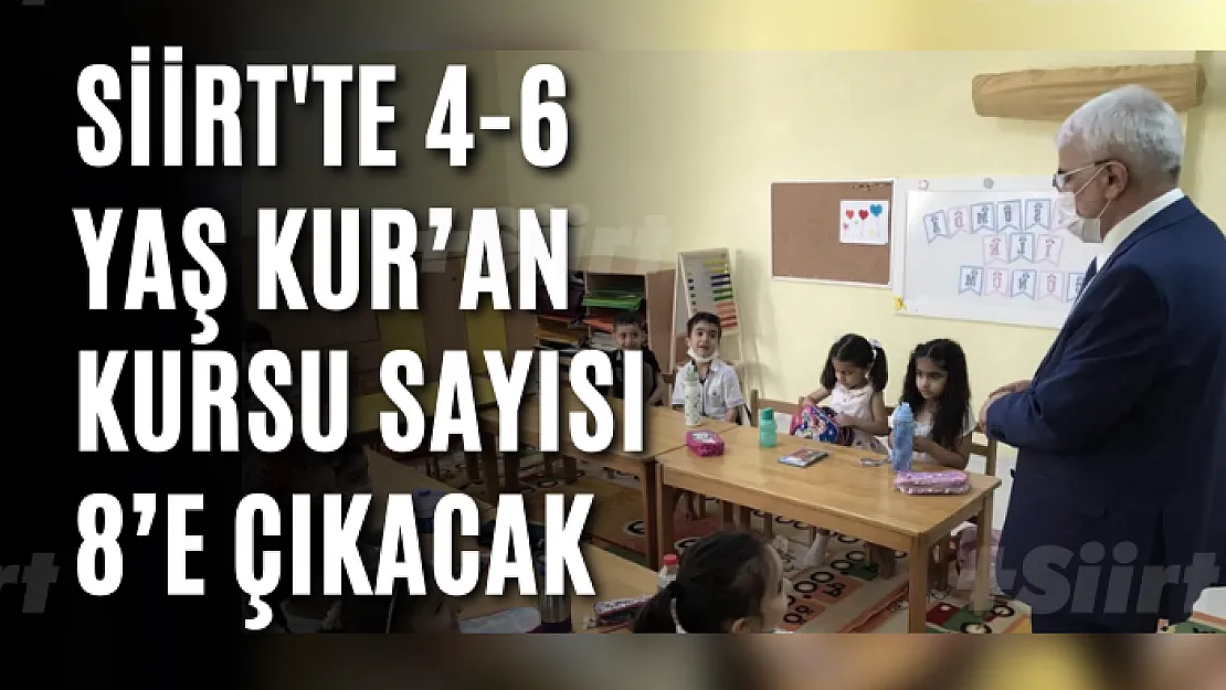 Siirt'te 4-6 Yaş Kur'an Kursu Sayısı 8'e Çıkacak