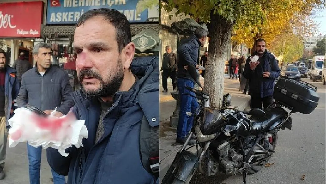 Siirt'te aracına motosikletiyle çarpan gazeteciyi darbetti!