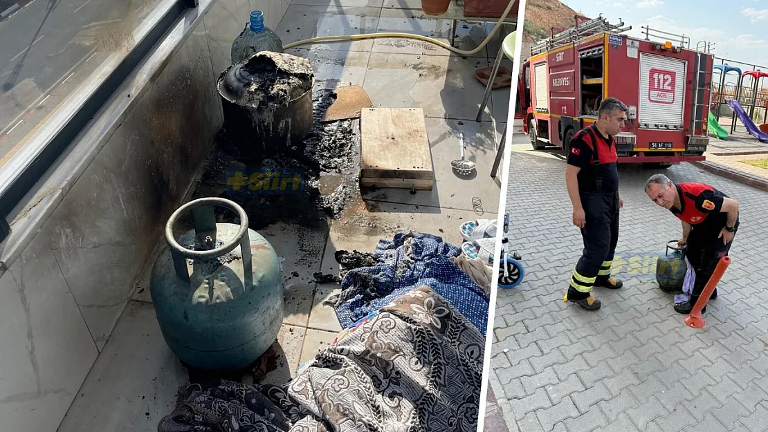 Siirt'te Balkon Yangını Korkuttu: Tüp ve Tencere Alevlere Teslim Oldu