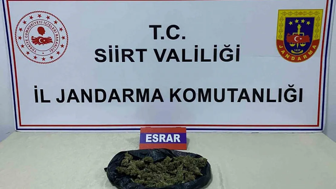 Siirt'te bir yolcunun üstünde 220 gram esrar ele geçirildi