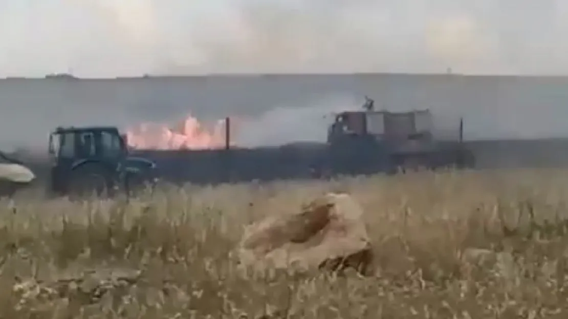 Siirt'te Devrilen Elektrik Direğinden Çıkan Yangın Buğday Tarlasını Küle Döndürdü!