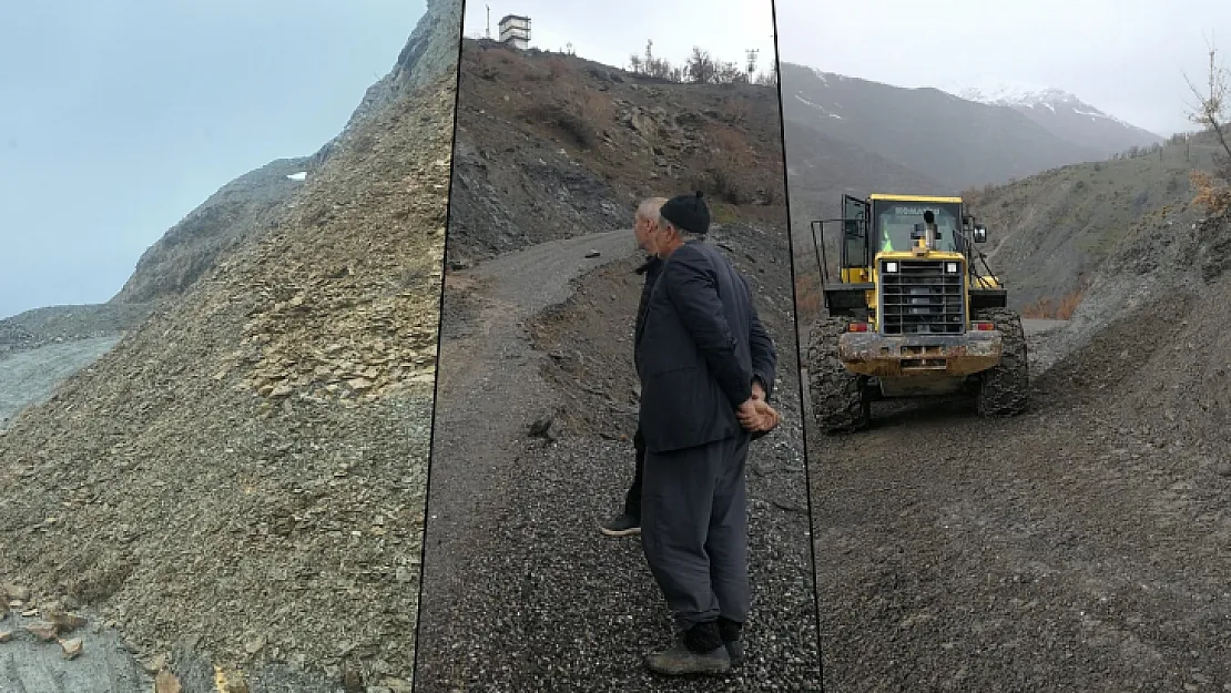 Siirt'te heyelan nedeniyle kapanan yol açıldı