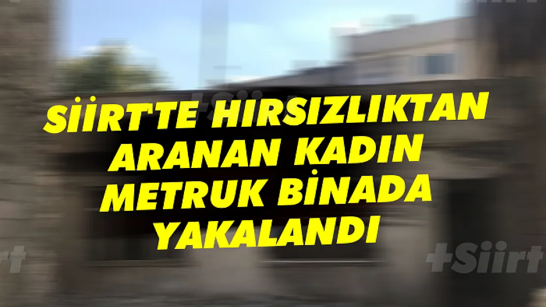 Siirt'te Hırsızlıktan Aranan Kadın Metruk Binada Yakalandı