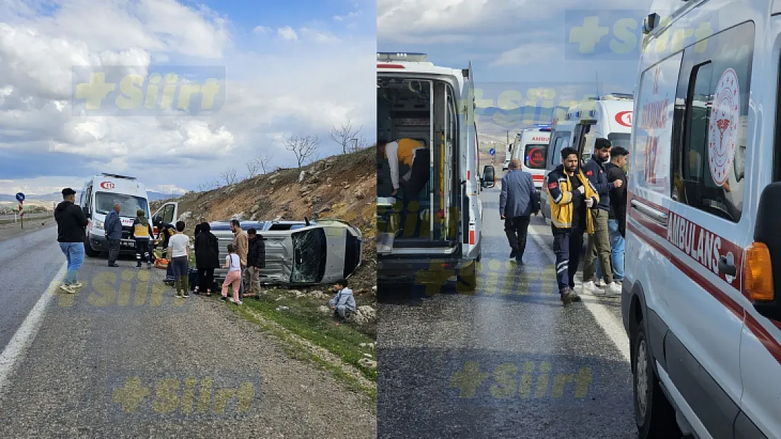 Siirt'te kontrolden çıkan araç devrildi: 4 yaralı