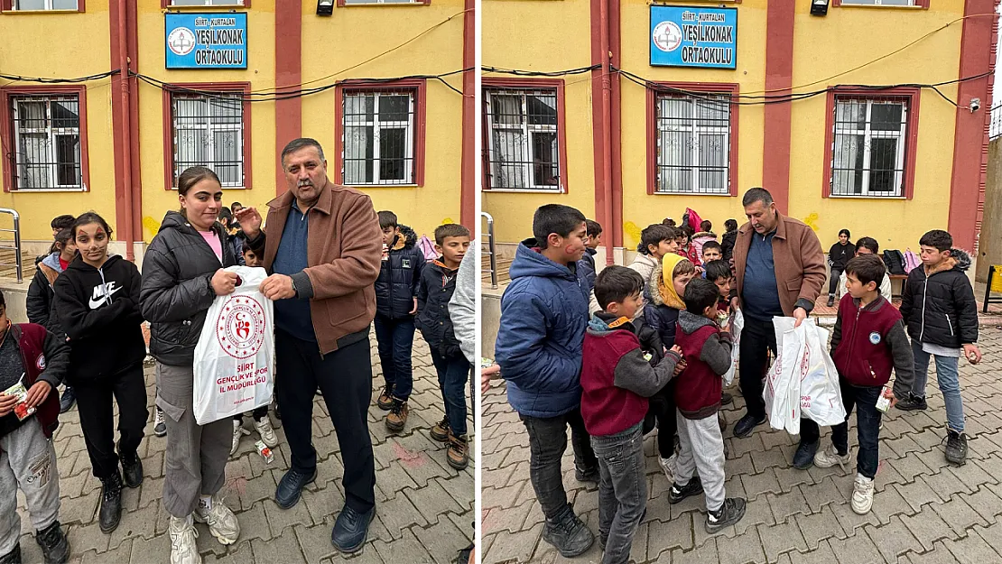 Siirt'te KYK Müdürü Çetin Yılmaz'dan Kurtalan Yeşil Konak İlkokulu'na Destek