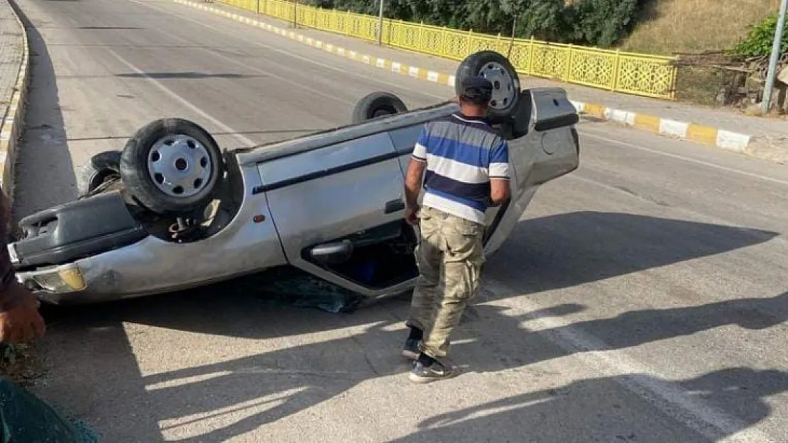 Siirt'te Takla Atan Otomobil Ters Döndü! Sürücünün Burnu Bile Kanamadı