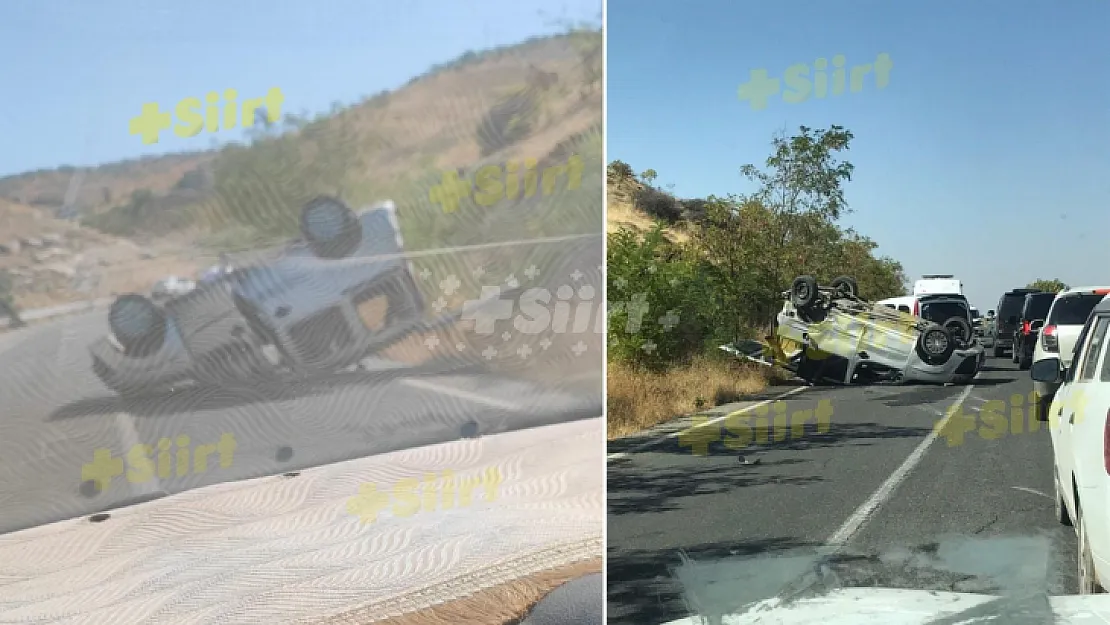 Siirt'te Takla Atıp Ters Dönen Araçta Bulunan 3 Kişi Yaralandı