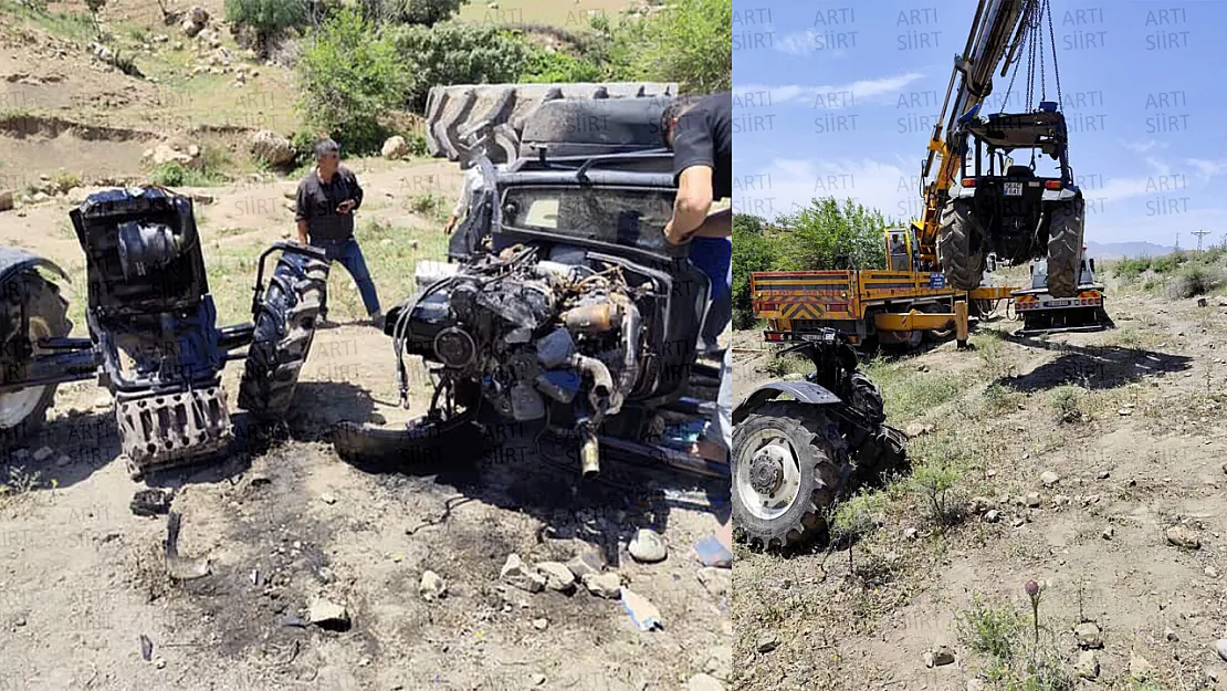 Siirt'te Traktör'ün Ön Kısmı Koptu! Sürücü Yaralandı
