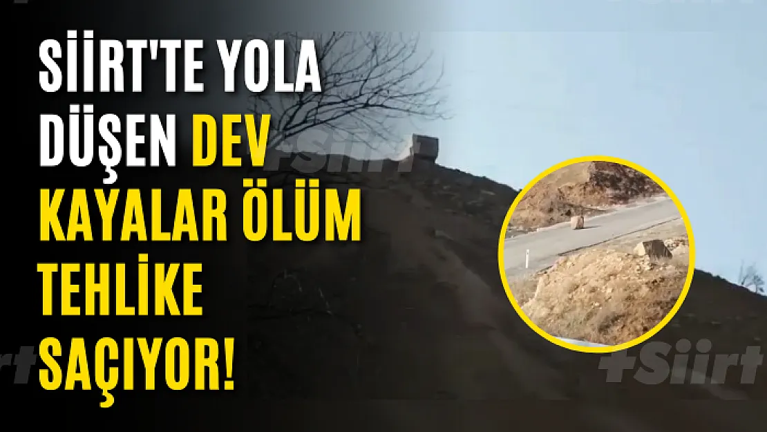 Siirt'te Yola Düşen Dev Kayalar Ölüm Tehlike Saçıyor!