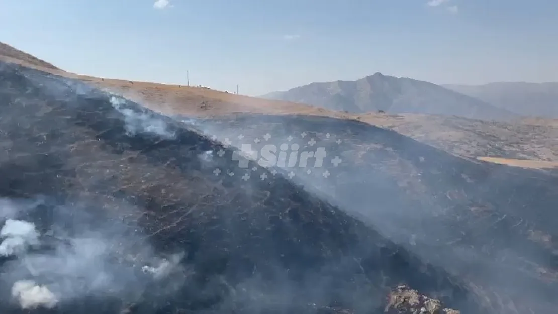 Siirt'in Pervari İlçesinde Otluk Alanda Çıkan Yangını Söndürme Çalışmaları Başladı