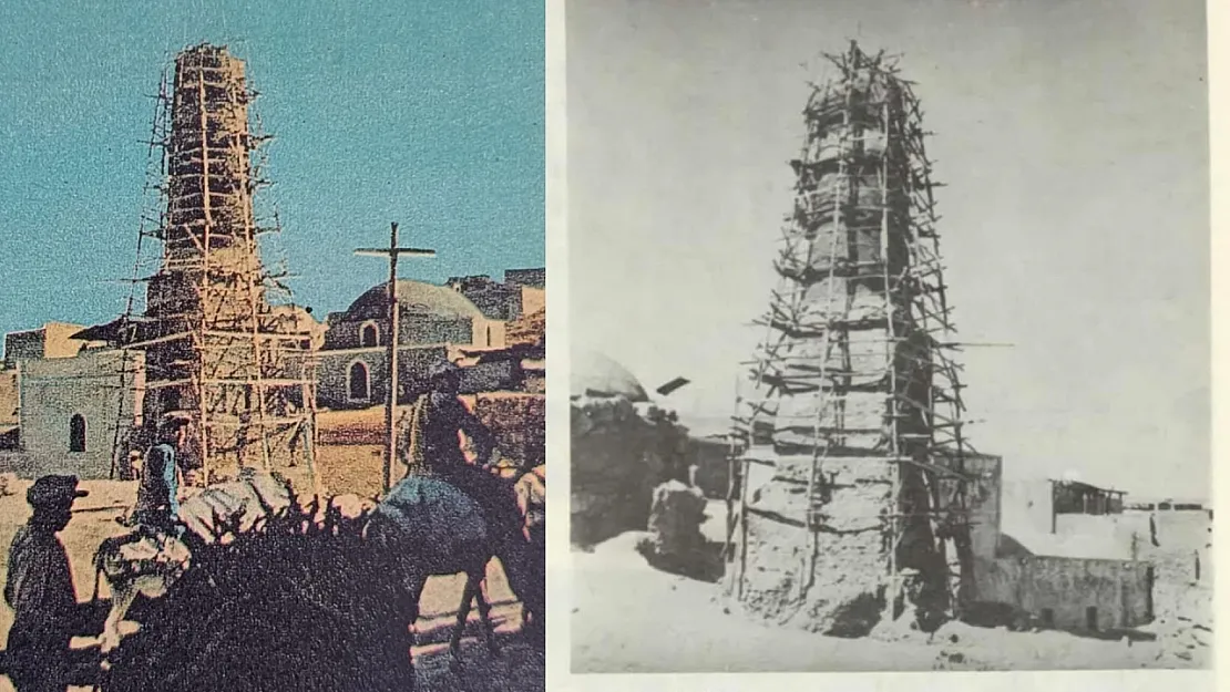 Siirt Ulu Cami Minaresinin 1957'daki Onarımına Ait Fotoğraflar Gün Yüzüne Çıktı