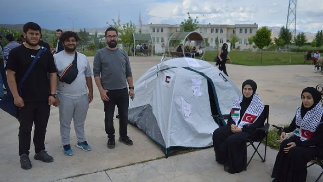 Siirt Üniversitesi öğrencileri, Filistin'e destek için çadır eylemi başlattı