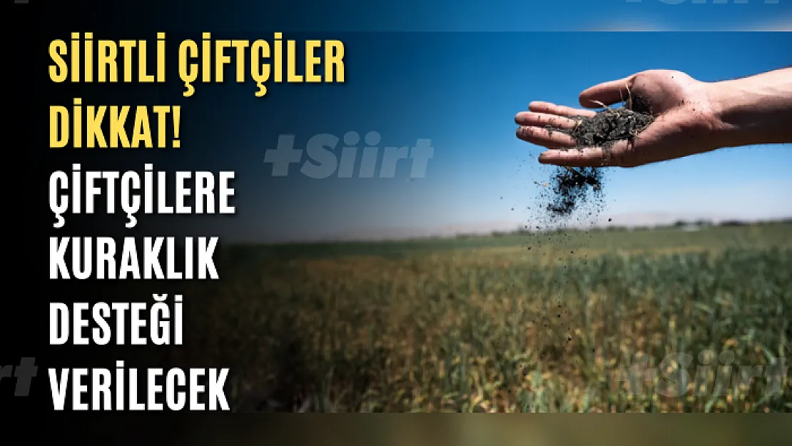 Siirtli Çiftçiler Dikkat! Çiftçilere Kuraklık Desteği Verilecek