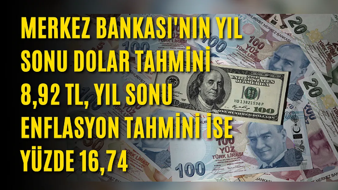 Merkez Bankası'nın Yıl Sonu Dolar Tahmini 8,92 TL, Yıl Sonu Enflasyon Tahmini İse Yüzde 16,74