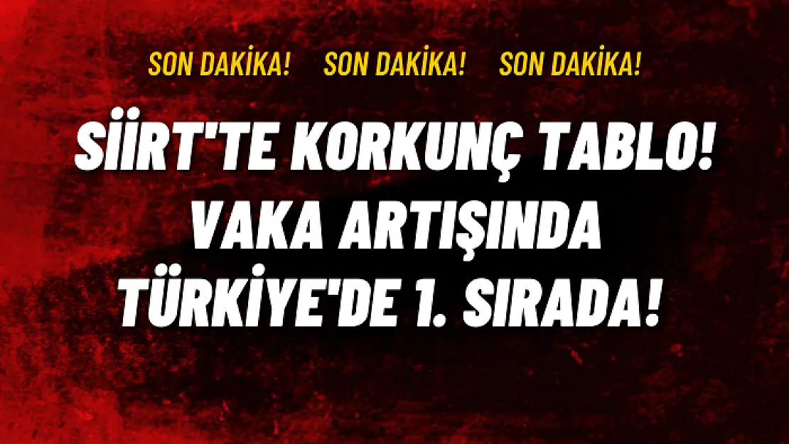 Siirt'te Korkunç Tablo! Vaka Artışında Türkiye'de 1. Sırada!