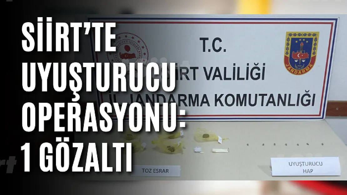 Siirt'te Uyuşturucu Operasyonu: 1 Gözaltı