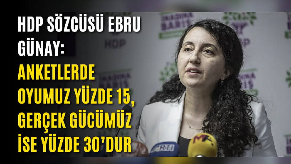 HDP Sözcüsü Ebru Günay: Anketlerde oyumuz yüzde 15, gerçek gücümüz ise yüzde 30'dur