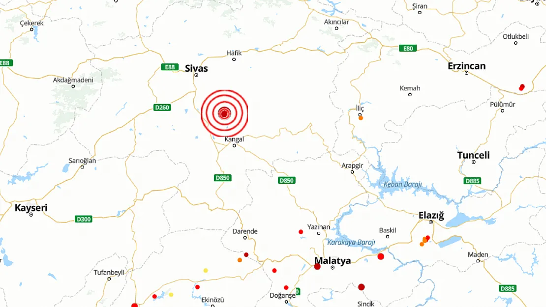 Sivas Ulaş'ta 4.4 Büyüklüğünde Deprem