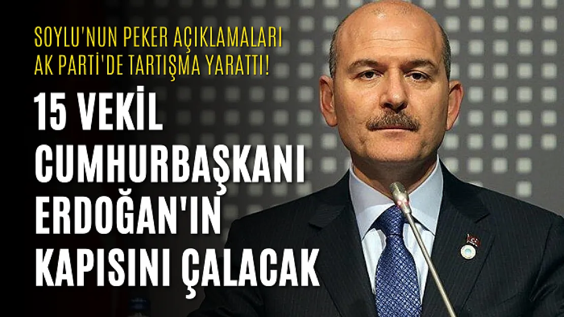 Soylu'nun Peker açıklamaları AK Parti'de tartışma yarattı! 15 vekil Cumhurbaşkanı Erdoğan'ın kapısını çalacak