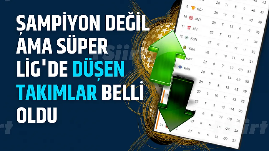 Şampiyon değil ama Süper Lig'de düşen takımlar belli oldu