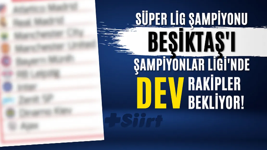 Süper Lig şampiyonu Beşiktaş'ı Şampiyonlar Ligi'nde dev rakipler bekliyor!