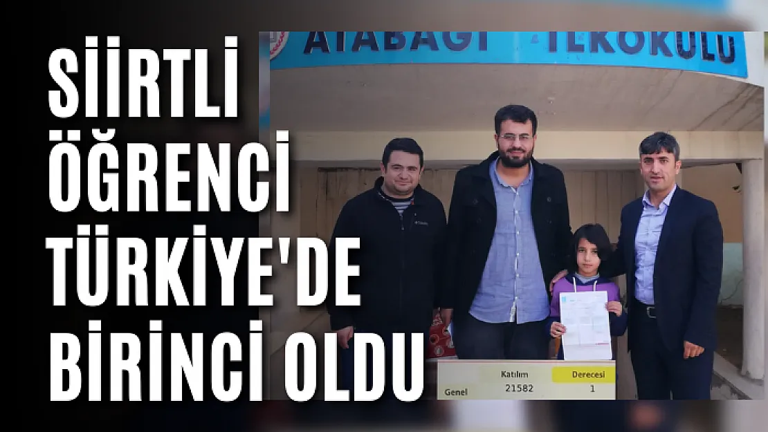 Siirtli Öğrenci Türkiye'de Birinci Oldu