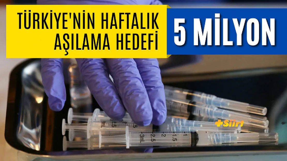 Türkiye'nin haftalık aşılama hedefi: 5 milyon